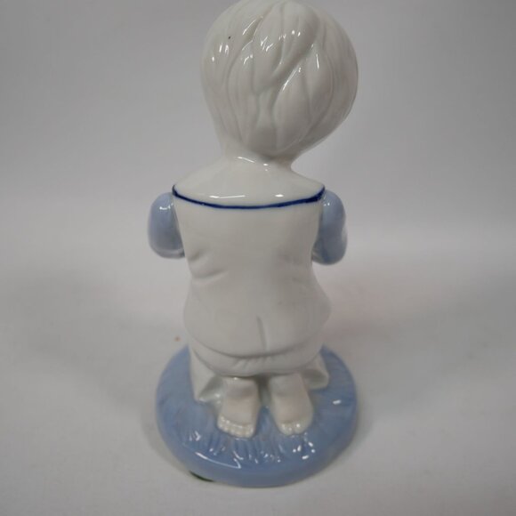 Porcelain Praying Boy Figurine With Dove By Sophia-Ann Vintage - Picture 3 of 9
